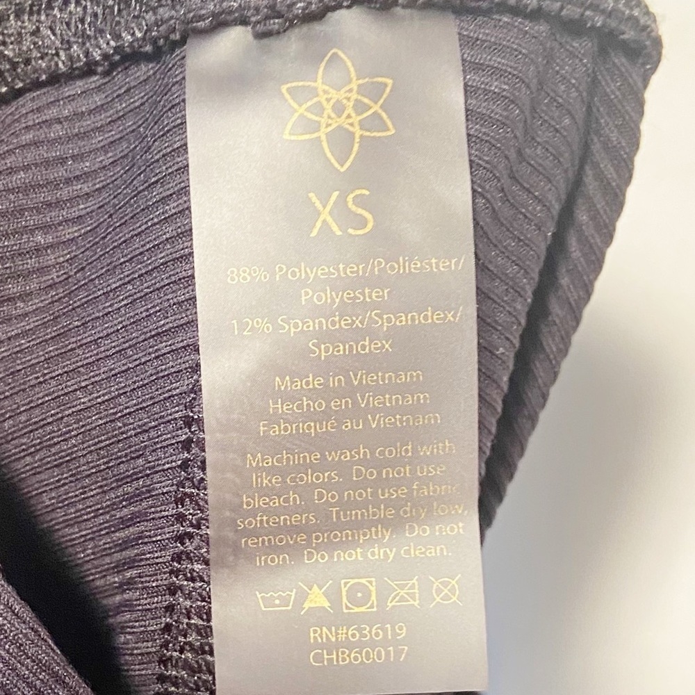 Gaiam Womens Black Ribbed Workout Athletic Leggings - Picture 5 of 5